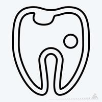 vetor de ícone de dente oco - estilo de linha