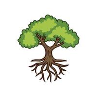 árvore com raízes vetor ilustração