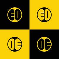 simples e o e oe carta círculo logotipo definir, adequado para o negócio com e o e oe inicial. vetor