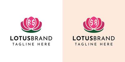 carta rs e sr lótus logotipo definir, adequado para o negócio relacionado para lótus flores com rs ou sr iniciais. vetor