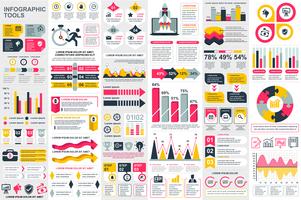 Modelo de design do vetor de elementos de visualização de elementos infográfico