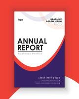 a anual relatório modelo com uma vermelho e azul fundo vetor