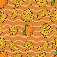 laranja fruta desatado padronizar dentro desenho animado estilo. perfeito para fundo, pano de fundo, papel de parede e cobrir embalagem. vetor