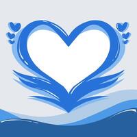 ilustração fundo com amor forma dentro azul cor e mar ondas valntino tema, isto Projeto é adequado para fotochamada, social meios de comunicação, papel de parede, cartão, adesivo. vetor