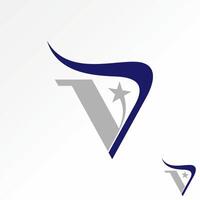 logotipo Projeto gráfico conceito criativo Prêmio vetor estoque único carta inicial v ou dv Fonte swoosh chifre estrela. relacionado para monograma tipografia branding