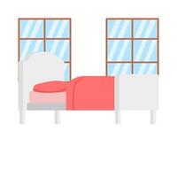 solteiro cama dentro quarto ilustração vetor