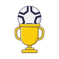 futebol bola com troféu ilustração vetor