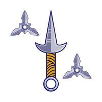 Shuriken com kunai ilustração vetor