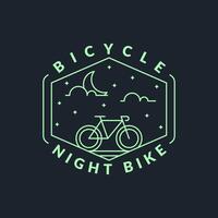 noite ciclismo monoline ou ilustração vetorial de estilo de arte de linha vetor