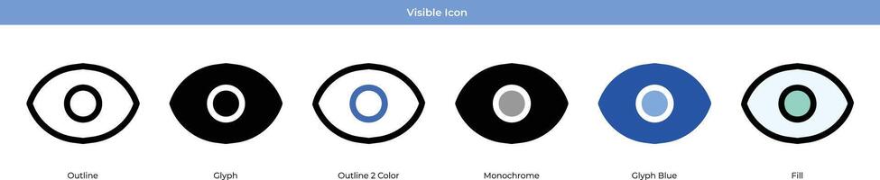 visível ícone conjunto vetor
