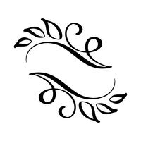 Hand drawn border flourish separator Elementos de designer de caligrafia. Vector vintage ilustração isolado no fundo branco