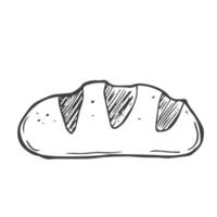 Challah pão linha ícone logotipo. doce padaria mão desenhado rabisco elemento esboço, isolado em branco fundo. judaico tradicional kosher Comida esboço item. linha arte vetor ilustração