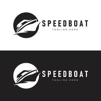 Rapidez barco logotipo projeto, ilustração do uma Esportes barco modelo, simples moderno velozes barco marca vetor