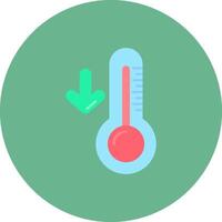 baixo temperatura plano círculo ícone vetor