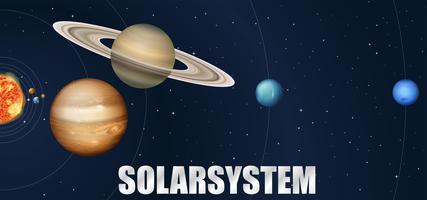 Um projeto de sistema solar de astronomia vetor