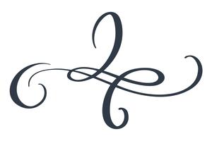 Hand drawn border flourish separator Elementos de designer de caligrafia. Ilustração em vetor vintage casamento isolada no fundo branco