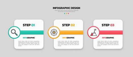 moderno o negócio infográfico modelo com 3 opções ou passos ícones. vetor