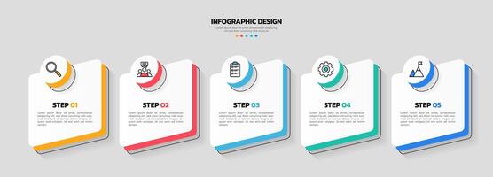moderno o negócio infográfico modelo com 5 opções ou passos ícones. vetor