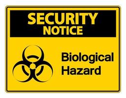 aviso de segurança símbolo de perigo biológico sinal em fundo branco vetor