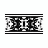 desenho de mandala polinésia tribal, estilo de tatuagem havaiana geométrica ornamento de vetor em preto e branco