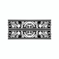 desenho de mandala polinésia tribal, estilo de tatuagem havaiana geométrica ornamento de vetor em preto e branco