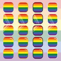 vários estilos do lgbtq quadrado ícone. orgulho dia vetor ícone. arco Iris amor conceito. humano direitos e tolerância. lgbt gay e lésbica orgulho símbolos, ícone modelo.