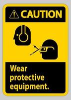 sinal de alerta, use equipamento de proteção com óculos e gráficos de óculos vetor