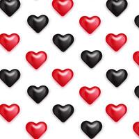 desatado padronizar Preto e vermelho realista corações vetor ilustração do Sombrio e vermelho corações em forma. ideal para luxo, romântico, e amor Projeto