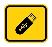 não use o símbolo do flash drive isolar no fundo branco, ilustração vetorial vetor
