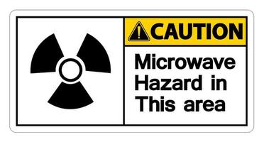 aviso sinal de perigo de microondas em fundo branco vetor
