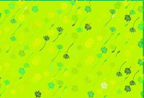 cenário de doodle de vetor verde e amarelo claro.