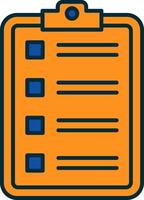 lista de controle linha preenchidas dois cores ícone vetor