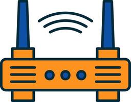Wi-fi roteador linha preenchidas dois cores ícone vetor