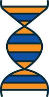 dna linha preenchidas dois cores ícone vetor