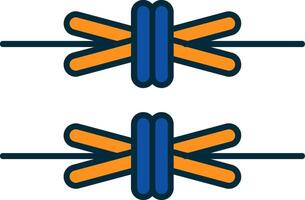farpado fio linha preenchidas dois cores ícone vetor