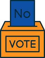 voto não linha preenchidas dois cores ícone vetor