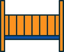 bebê berço linha preenchidas dois cores ícone vetor
