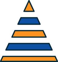 pirâmide gráfico linha preenchidas dois cores ícone vetor