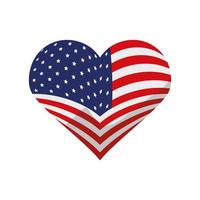 coração bandeira americana vetor