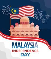 dia da independência da malásia vetor