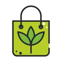 sacola de compras ecologicamente correta vetor
