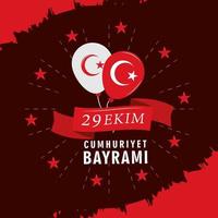 bandeira de celebração do dia da Turquia vetor