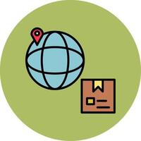 ícone de vetor de remessa mundial