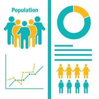 infográfico de população, mulheres e homens vetor