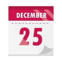 calendário com data 25 de dezembro vetor