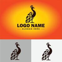 pavão logotipo luxo estilo ícone companhia marca o negócio pavão logotipo modelo editável vetor