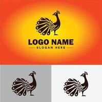 pavão logotipo luxo estilo ícone companhia marca o negócio pavão logotipo modelo editável vetor