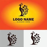 pavão logotipo luxo estilo ícone companhia marca o negócio pavão logotipo modelo editável vetor