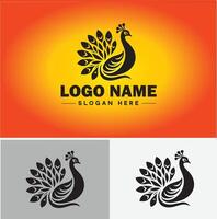 pavão logotipo luxo estilo ícone companhia marca o negócio pavão logotipo modelo editável vetor