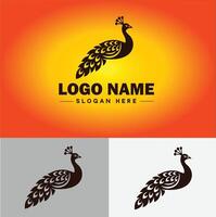 pavão logotipo luxo estilo ícone companhia marca o negócio pavão logotipo modelo editável vetor